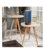 Abajur de Mesa  Linho azul