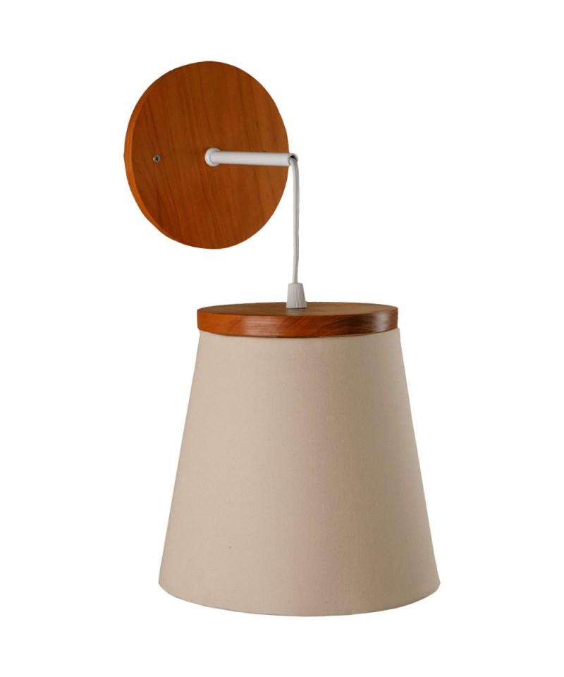 Arandela bege madeira cônica