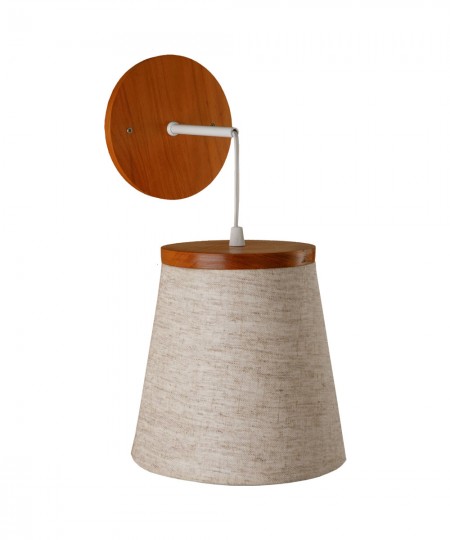 Arandela linho madeira cônica