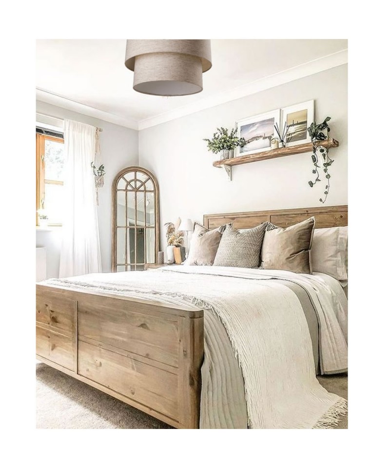 Luminária de Teto dupla linho sala mesa