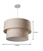 Luminária de Teto dupla linho sala mesa